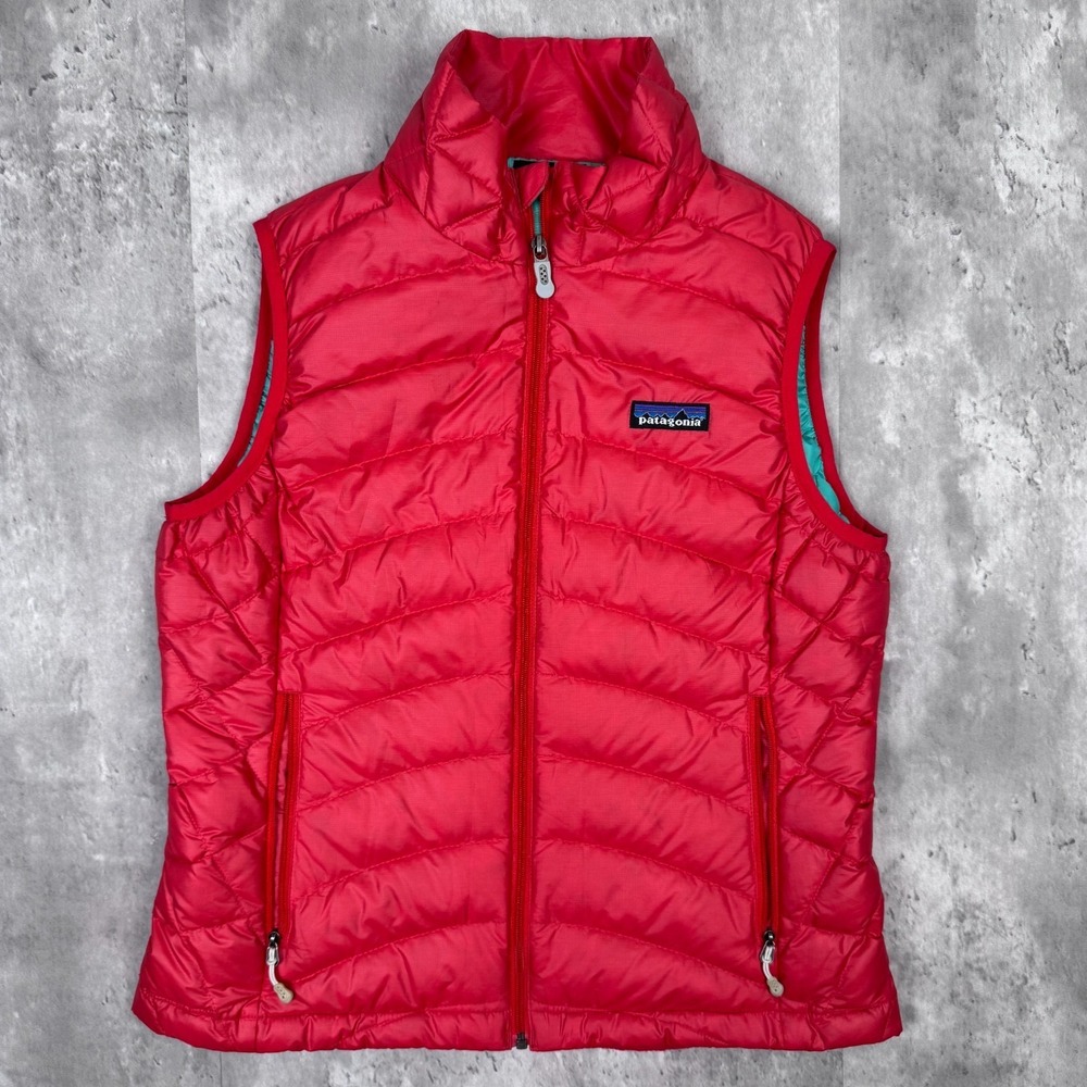 Patagonia Down Sweater Vest Womens Small Red Puffer Quilted Granola Ski